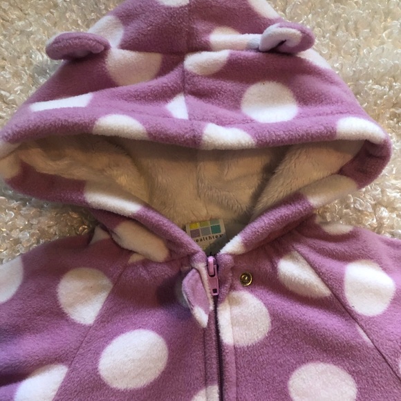 Healthtex 3/6M snowsuit purple/white zip up - Picture 5 of 9